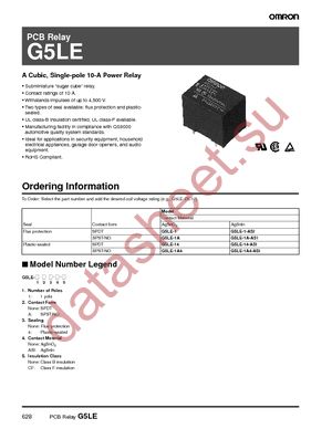 G5LE-1A4 DC12 datasheet  